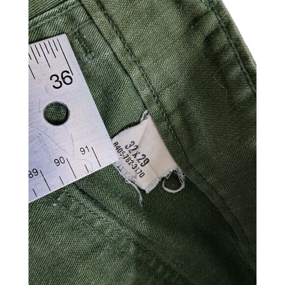 VINTAGE US Army Pants 32x29 Green OG 107 Trouser Cotton Sateen Button RARE - Picture 6 of 11